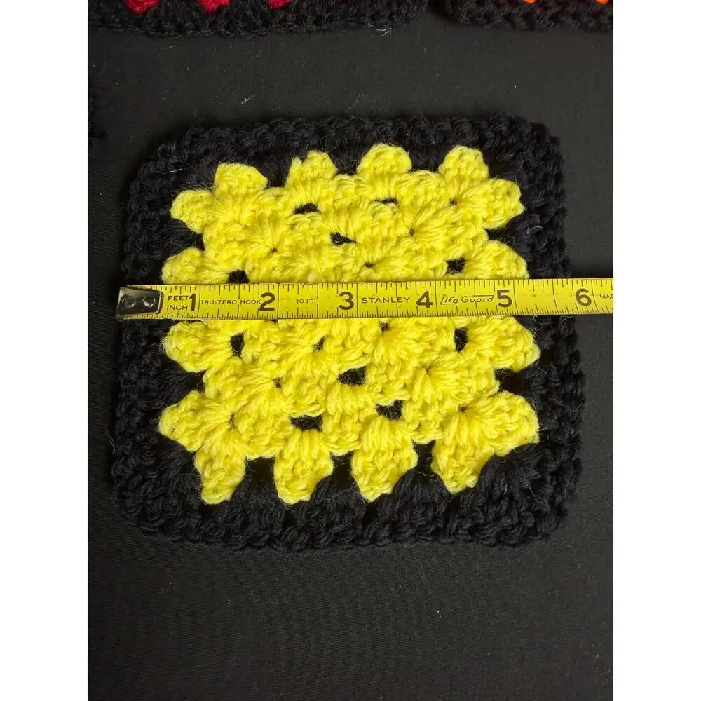 Vintage 1970s Granny Squares - Set of 17